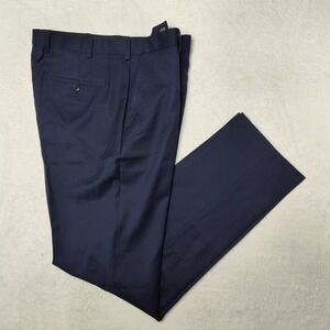 Moss 1851 Pants Mens 36x34 Blue Wool Slim Lined Tailored Flat Front Dress Work